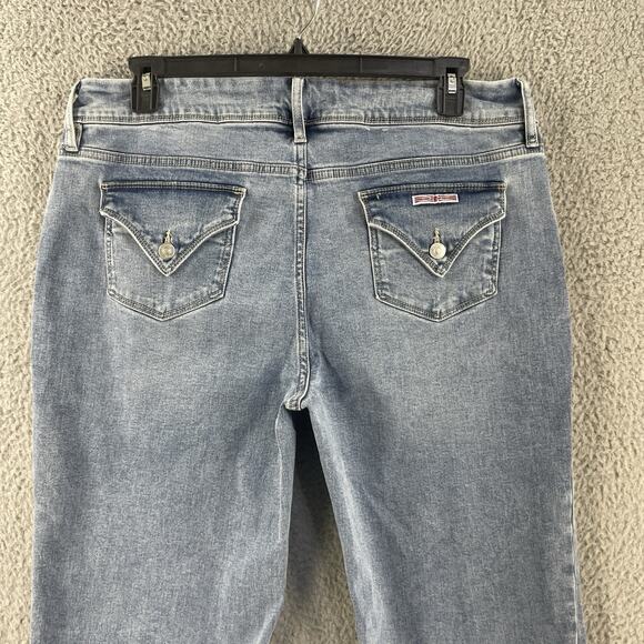 Hudson Womens Jeans Flap Pocket Button Sz 16 x 27 Straight Leg Icy Blue Mid Rise - Picture 5 of 15